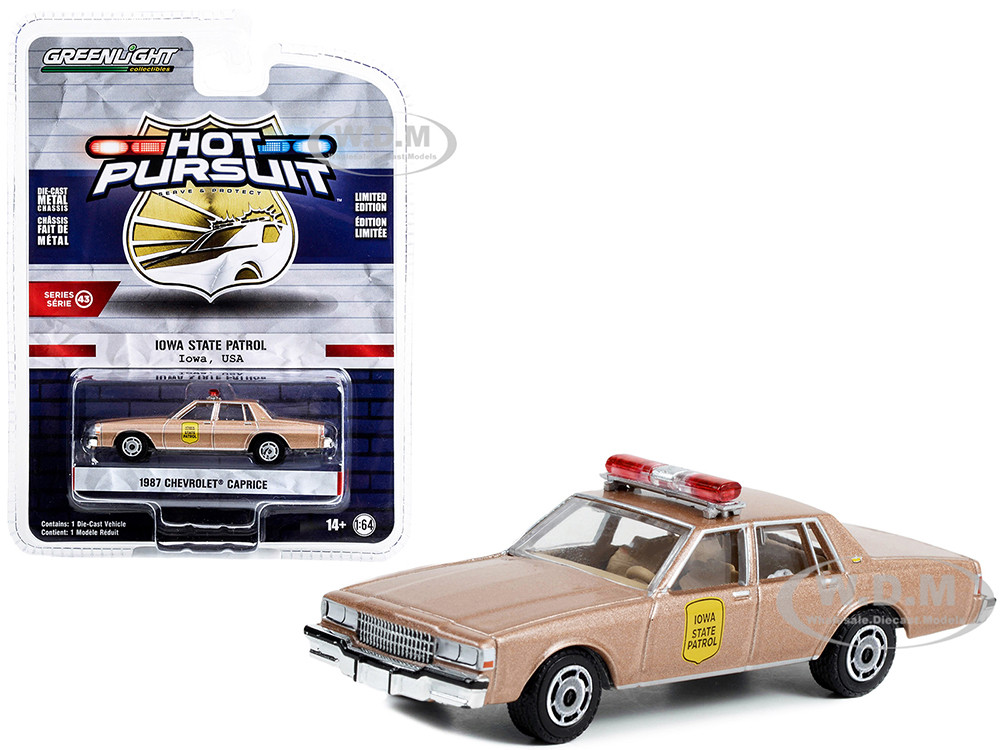 1987 Chevrolet Caprice Beige Metallic Iowa State Patrol Hot Pursuit Series  43 1/64 Diecast Model