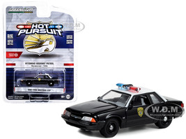1990 Ford Mustang SSP Black White Wyoming Highway Patrol Hot Pursuit Series 43 1/64 Diecast Model Car Greenlight 43010C