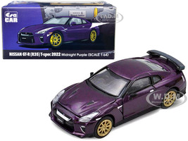 2022 Nissan GT-R R35 T-Spec RHD Right Hand Drive Midnight Purple Metallic 1/64 Diecast Model Car Era Car NS21GTR94