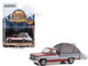 1983 Chevrolet C 20 Silverado Pickup Truck Carmine Red and Silver Metallic with Modern Truck Bed Tent The Great Outdoors Series 3 1/64 Diecast Model Car Greenlight 38050C