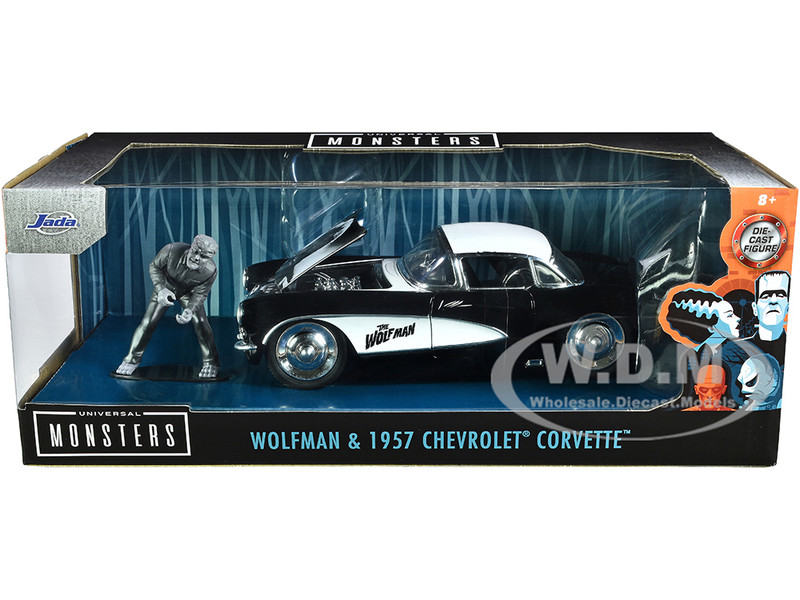 1957 Chevrolet Corvette Black White Top Wolfman Diecast