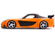 Han's Mazda RX-7 Orange Metallic Matt Black Toyota GR Supra Orange Metallic Black Hood Set 2 pieces Fast & Furious Series 1/32 Diecast Model Cars Jada 32910