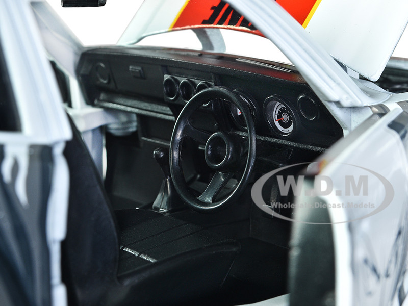 1974 Mazda RX-3 White Red Stripe Graphics Saitama Diecast Figure