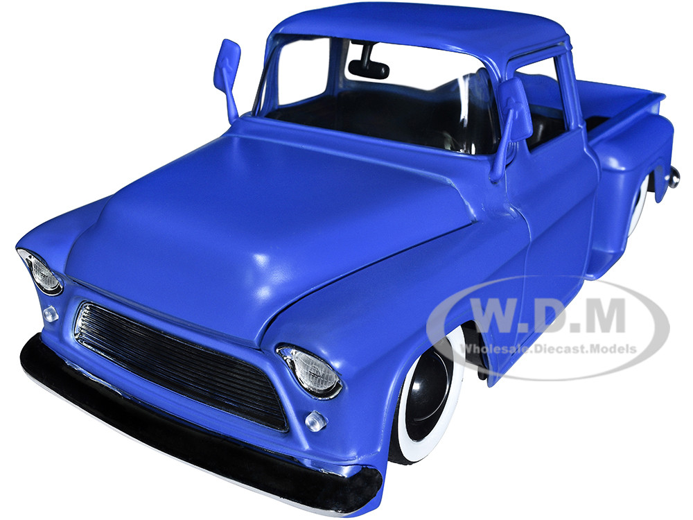 1955 Chevrolet Stepside Pickup Truck Matt Blue Just Trucks Series
