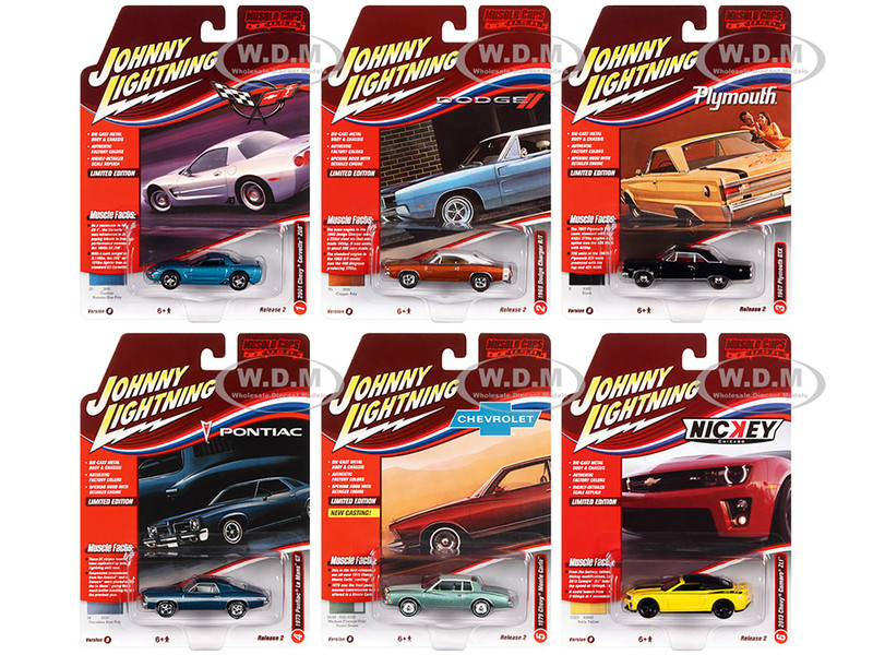 Muscle Cars USA 2022 Set B 6 pieces Release 2 1/64 Diecast Model Cars Johnny Lightning JLMC030B