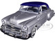 1950 Chevrolet Bel Air Lowrider Silver Metallic Blue Metallic Top Get Low Series 1/24 Diecast Model Car Motormax 79026