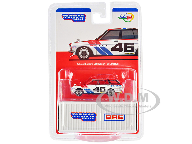 Datsun Bluebird 510 Wagon #46 Red White BRE Brock Racing Enterprises Global64 Series 1/64 Diecast Model Car Tarmac Works T64G-026-BRE46