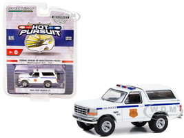 1996 Ford Bronco XL White FBI Police Federal Bureau of Investigation Police Hot Pursuit Special Edition 1/64 Diecast Model Car Greenlight 43025A