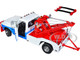 1969 Chevrolet C-30 Dually Wrecker Tow Truck White Blue Hazzard County Garage 1/18 Diecast Model Car Greenlight 13622
