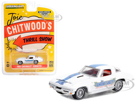 1966 Chevrolet Corvette White Blue Stripes Joie Chitwood’s Thrill Show: Legion of Worlds Greatest Daredevils Hobby Exclusive Series 1/64 Diecast Model Car Greenlight 30357