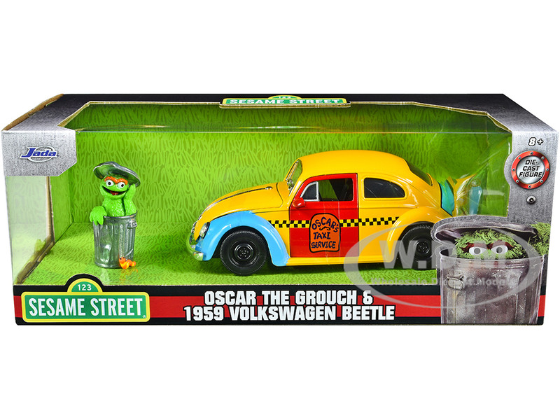 1959 VOLKSWAGEN BEETLE TAXI & OSCAR FIGURE SESAME STREET 1