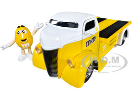 1947 Ford COE Flatbed Truck Yellow Metallic White Top Yellow M&M Diecast Figure M&M's Hollywood Rides Series 1/24 Diecast Model Car Jada 33425