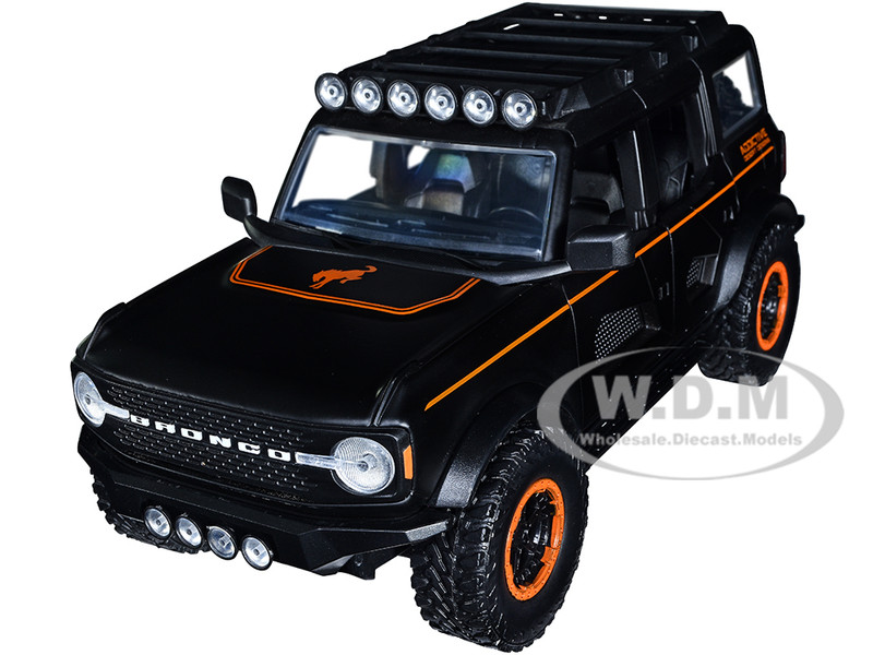 2021 Ford Bronco Matt Black Orange Stripes Roof Rack
