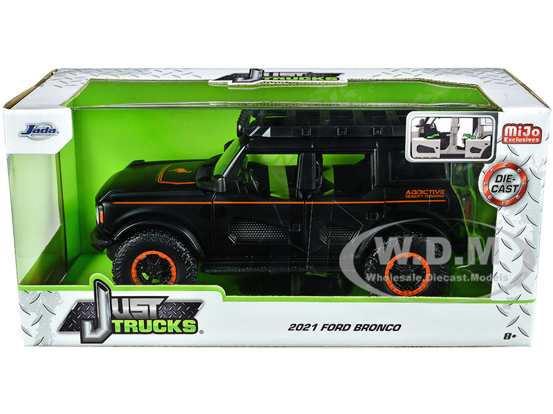2021 Ford Bronco Matt Black Orange Stripes Roof Rack