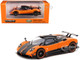 Pagani Zonda Cinque Arancio Saint Tropez Orange Metallic Black Global64 Series 1/64 Diecast Model Car Tarmac Works T64G-TL021-OR
