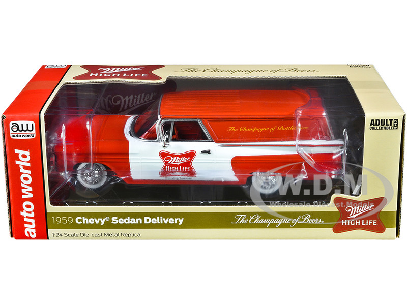 1959 Chevrolet Sedan Delivery Car Red White Miller High Life: The