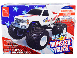 Skill 1 Snap Model Kit Chevrolet Silverado USA-1 Monster Truck 1/32 Scale Model AMT AMT1351M
