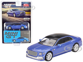 Bentley Flying Spur Sunroof Neptune Blue Metallic Black Top Limited Edition 2400 pieces Worldwide 1/64 Diecast Model Car True Scale Miniatures MGT00351