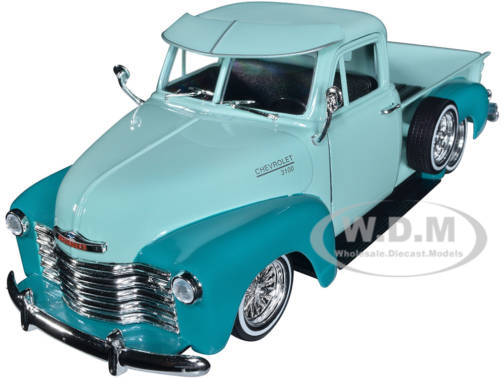  Chevrolet Pickup Truck Lowrider Verde claro Teal Two-Tone Low Rider Collection / Diecast Model Car Welly 7LRW-GRN