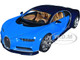 Bugatti Chiron Blue Dark Blue Two-Tone NEX Models Series 1/24 Diecast Model Car Welly 24077W-BL