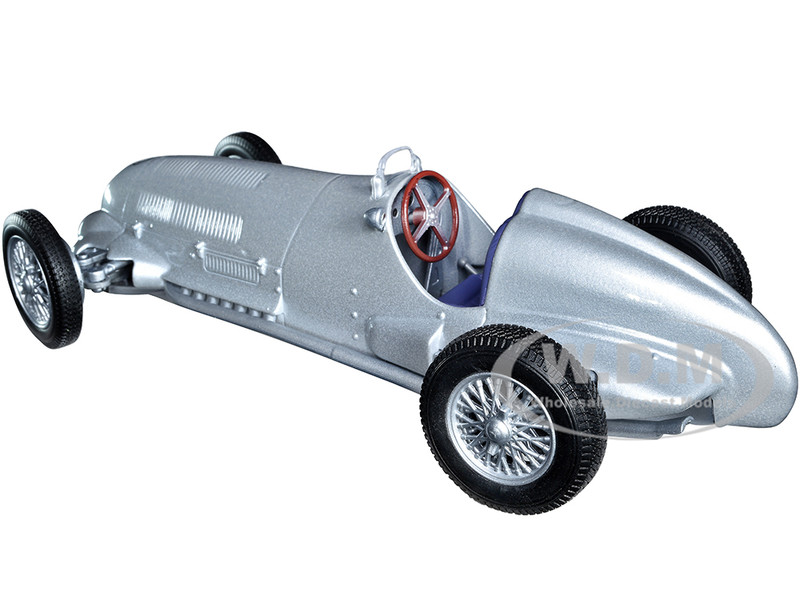 1937 MERCEDES-BENZ W125 SILVER METALLIC 1/24 DIECAST MODEL CAR BY