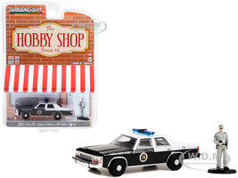 1990 Ford LTD Crown Victoria Police Black White Florida Marine Patrol Police Officer The Hobby Shop Series 14 1/64 Diecast Model Car Greenlight 97140D