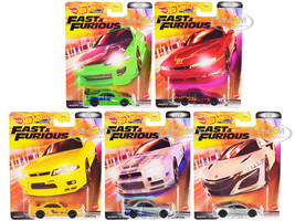 Retro Entertainment 2022 Case L Fast and Furious 5 piece Set Diecast Model Cars Hot Wheels DMC55-957L