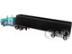 Peterbilt 579 with 72 Mid Roof Sleeper and 53 Utility RollTarp Trailer Teal and Black with Purple Stripes 1/64 Diecast Model DCP/First Gear 60-1611