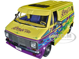 1976 Chevrolet G-Series Van Yellow Flames Graphics Boogie Van Limited Edition 696 pieces Worldwide 1/18 Diecast Model Car ACME A1802101