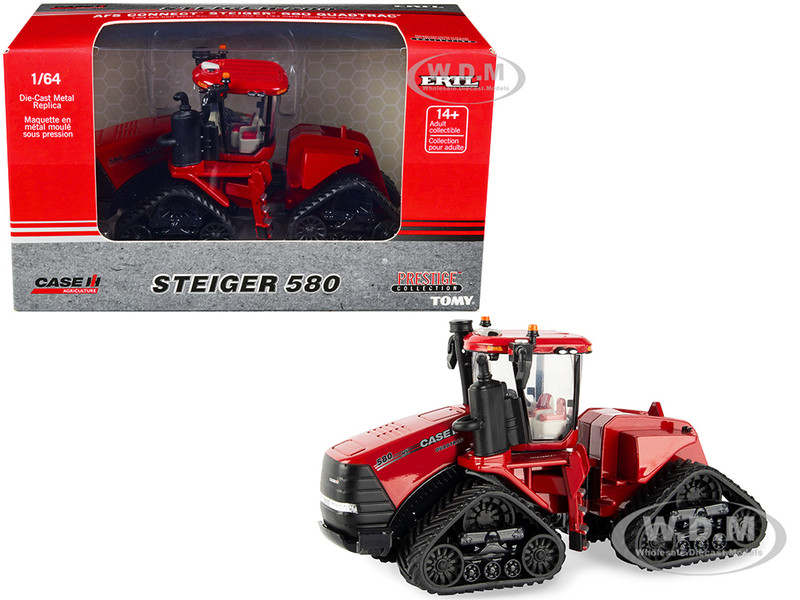 Case AFS Connect Steiger 580 Quadtrac Tractor Tracks Red Case IH Agriculture Prestige Collection 1/64 Diecast Model ERTL TOMY 44234