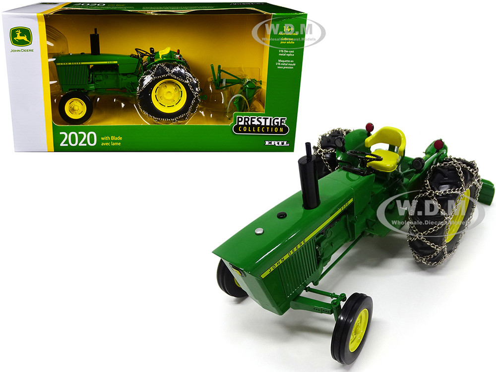 John Deere 2020 Tractor Tire Chains Blade Green Prestige Collection 1 16 Diecast Model ERTL TOMY 45782