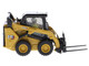 CAT Caterpillar 242D3 Wheeled Skid Steer Loader Work Tools Operator Yellow High Line Series 1/50 Diecast Model Diecast Masters 85676