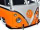 1962 Volkswagen Bus Santa Monica Surf Club Orange White Graphics Roof Rack Surfboard Punch Buggy Series 1/24 Diecast Model Car Jada 34231