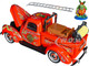 Rat Fink Fire Engine Truck Red Graphics Rat Fink Firefighter Resin Figure 1/18 Diecast Model Car Auto World AWSS143