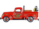 Rat Fink Fire Engine Truck Red Graphics Rat Fink Firefighter Resin Figure 1/18 Diecast Model Car Auto World AWSS143