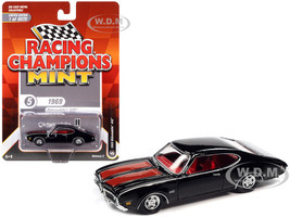 1969 Oldsmobile 442 Black Red Stripes Red Interior Racing Champions Mint 2022 Release 2 Limited Edition 8572 pieces Worldwide 1/64 Diecast Model Car Racing Champions RC015-RCSP026