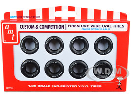 Skill 2 Model Kit Firestone Wide Oval Tires Set 8 Pieces 1/25 Scale Models AMT AMTPP034