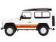 Land Rover Defender 90 Wagon White Black Top Stripes Limited Edition 1800 pieces Worldwide 1/64 Diecast Model Car True Scale Miniatures MGT00378