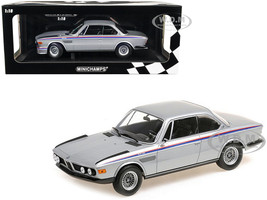 1973 BMW 3.0 CSL Silver Metallic Red Blue Stripes Limited Edition 540 pieces Worldwide 1/18 Diecast Model Car Minichamps 155028135