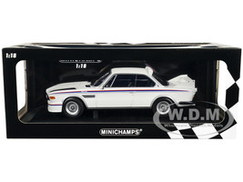 1973 BMW 3.0 CSL White Red Blue Stripes Limited Edition 600 pieces Worldwide 1/18 Diecast Model Car Minichamps 155028136