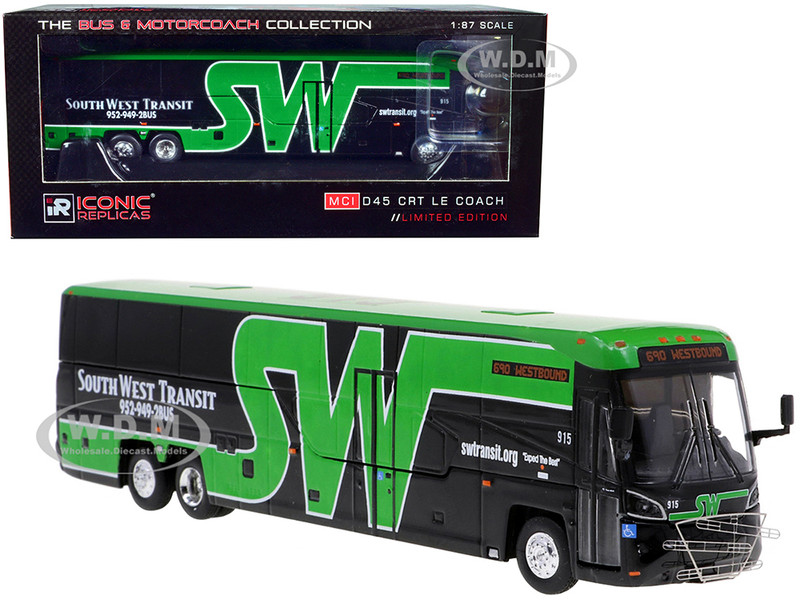 MCI D45 CRT LE Coach Bus South West Transit 690 Westbound The Bus & Motorcoach Collection 1/87 HO Diecast Model Iconic Replicas 87-0428