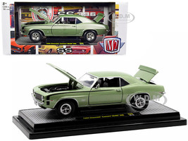 1969 Chevrolet Camaro SS/RS 396 Frost Green Metallic Black Stripes Limited Edition 6550 pieces Worldwide 1/24 Diecast Model M2 Machines 40300-98A 