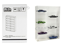 Showcase 12 Car Display Case Wall Mount White Back Panel Mijo Exclusives 1/64 Scale Models MJ08012WH