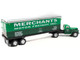 1941-1946 Chevrolet Truck and Trailer Set "Merchants Motor Freight Inc." Green and Dark Green 1/87 (HO) Scale Model Classic Metal Works CMW31203