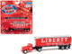 1941-1946 Chevrolet Truck Trailer Set Liberty Trucking Co. Red 1/87 HO Scale Model Classic Metal Works 31204