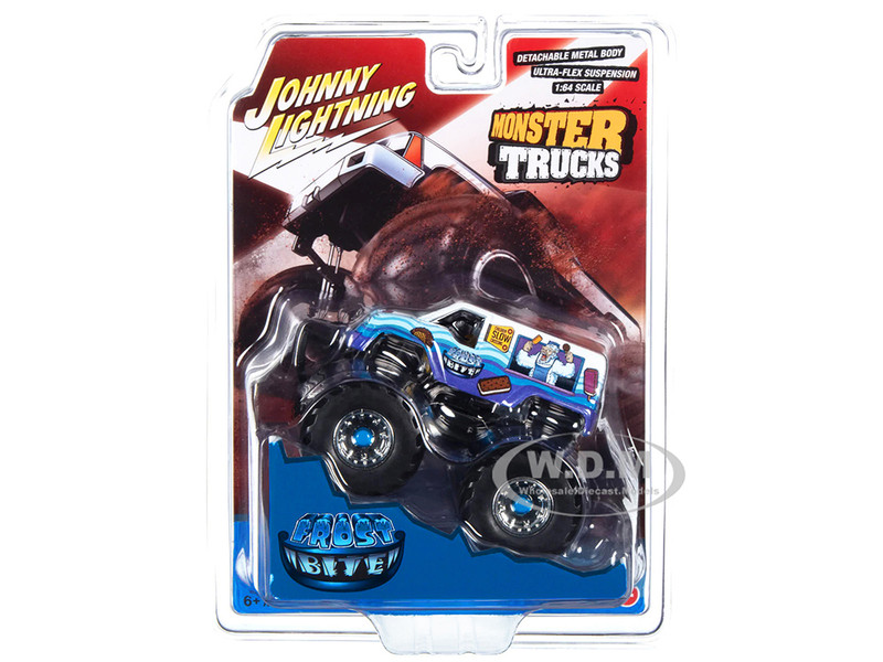 Frost Bite Monster Truck I Scream You Scream Black Wheels Monster Trucks Series 1/64 Diecast Model Johnny Lightning JLSP308