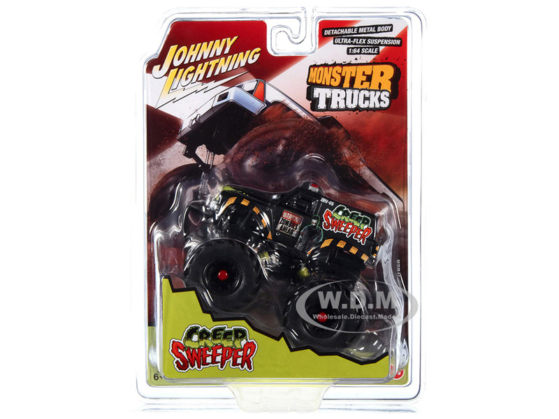 Creep Sweeper Monster Truck Zombie Response Unit Black Wheels Monster Trucks Series 1/64 Diecast Model Johnny Lightning JLSP310