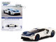 2022 Ford GT 1964 Prototype Heritage Edition White Metallic Blue Hood Stripe Hobby Exclusive Series 1/64 Diecast Model Car Greenlight 30344