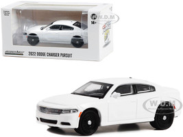 2022 Dodge Charger Pursuit Police Car White Hot Pursuit Hobby Exclusive Series 1/64 Diecast Model Car Greenlight 43002