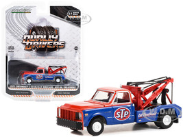 1971 Chevrolet C-30 Dually Wrecker Tow Truck STP Oil Treatment Red Blue Dually Drivers Series 11 1/64 Diecast Model Car Greenlight 46110B